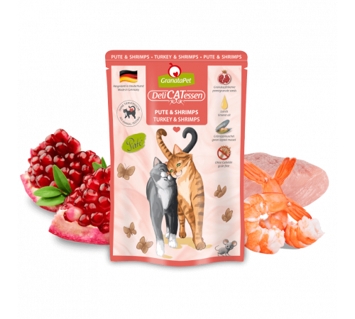 Nassfutter für Katzen – GranataPet DeliCATessen Pute & Shrimps 85 g