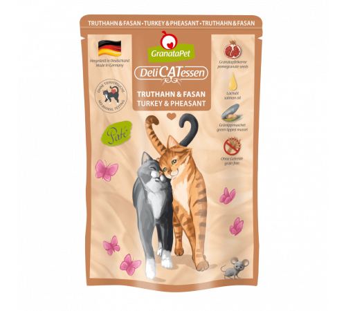 Nassfutter für Katzen – GranataPet DeliCATessen Truthahn & Fasan 85 g