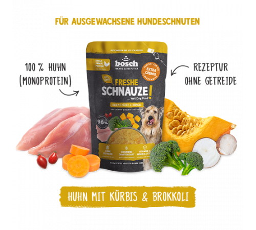 bosch Freshe Schnauze Nassfutter Huhn mit Kürbis & Brokkoli 250 g