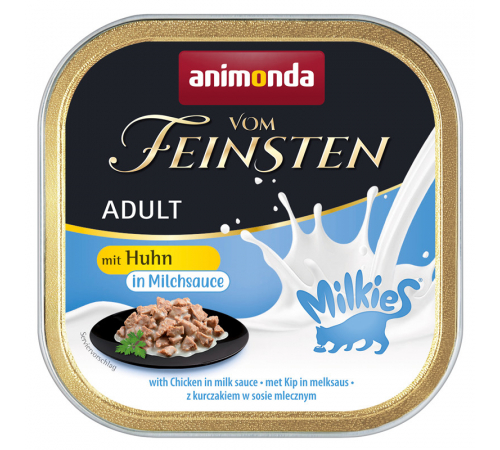 Nassfutter für Katzen – Animonda vom Feinsten Adult mit Huhn in Milchsauce 100 g