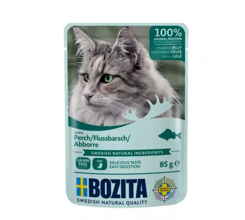 Влажный корм для кошек – Bozita Häppchen in Gelee mit Barsch 85 g