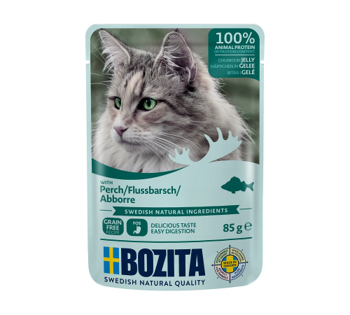 Влажный корм для кошек – Bozita Häppchen in Gelee mit Barsch 85 g