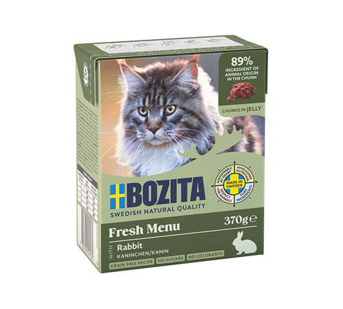 Влажный корм для кошек – Bozita Häppchen in Gelee mit Kaninchen 370 g