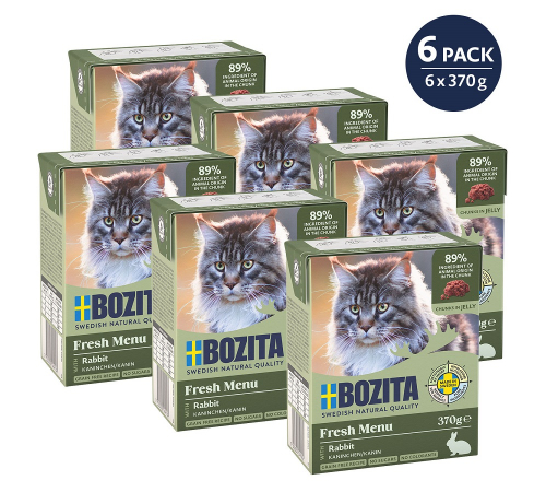 Влажный корм для кошек – Bozita Häppchen in Gelee mit Kaninchen 370 g