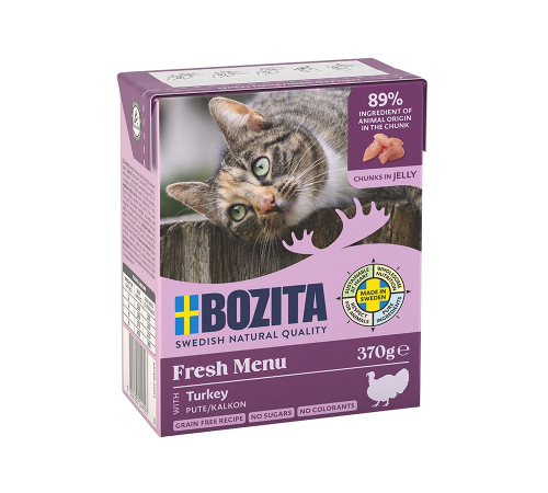 Влажный корм для кошек – Bozita Häppchen in Gelee mit Pute 370 g