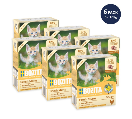 Влажный корм для кошек – Bozita Häppchen in Soße mit Hühnchen für Kitten 370 g