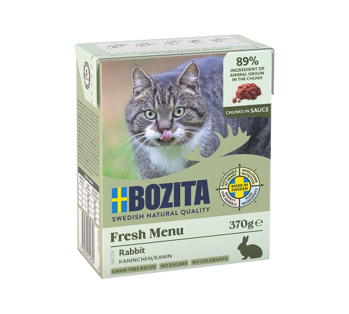 Влажный корм для кошек – Bozita Häppchen in Soße mit Kaninchen 370 g