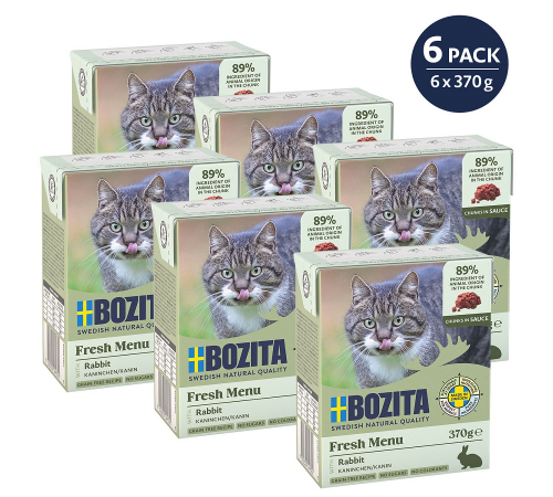 Влажный корм для кошек – Bozita Häppchen in Soße mit Kaninchen 370 g