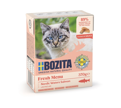 Влажный корм для кошек – Bozita Häppchen in Soße mit Lachs 370 g