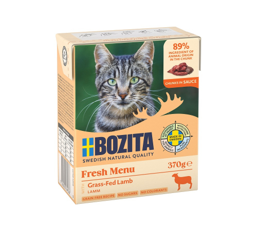 Влажный корм для кошек – Bozita Häppchen in Soße mit Lamm 370 g