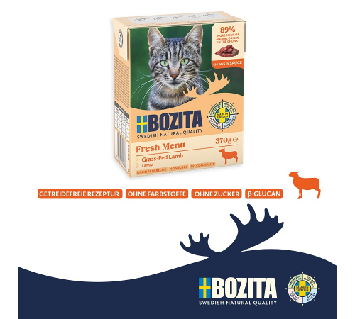 Влажный корм для кошек – Bozita Häppchen in Soße mit Lamm 370 g