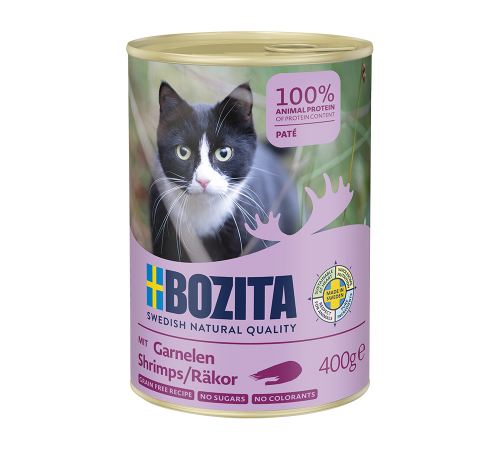 Nassfutter für Katzen – Bozita Paté mit Garnelen 400 g