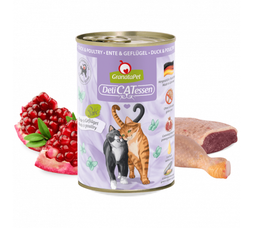 Влажный корм для кошек – GranataPet DeliCATessen Ente & Geflügel 400 g