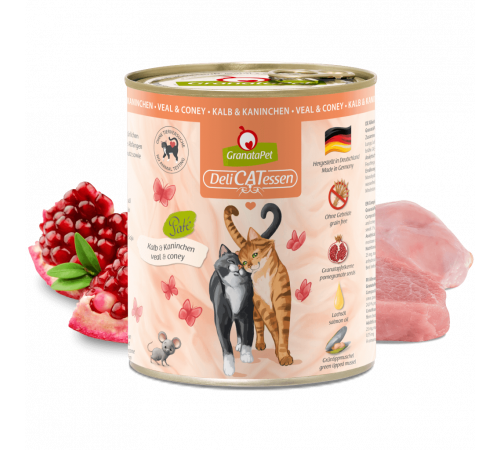 Nassfutter für Katzen – GranataPet DeliCATessen Kalb & Kaninchen 800 g