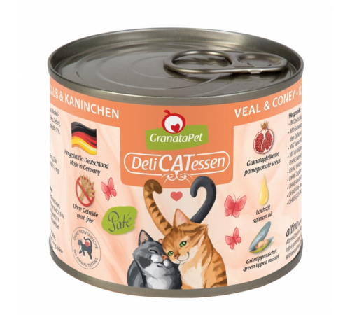 Nassfutter für Katzen – GranataPet DeliCATessen Kalb & Kaninchen 800 g