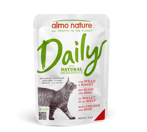 Nassfutter für Katzen – Almo Nature Daily mit Huhn und Rind 70 g