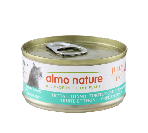 Nassfutter für Katzen – Almo Nature HFC Jelly Forelle und Thunfisch 70 g