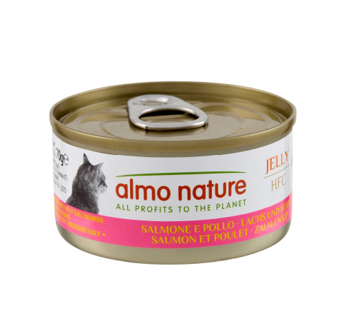 Nassfutter für Katzen – Almo Nature HFC Jelly Lachs und Huhn 70 g