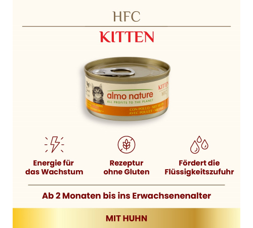 Nassfutter für Kitten – Almo Nature HFC Kitten mit Huhn 70 g