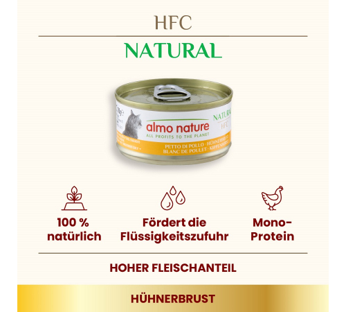 Nassfutter für Katzen – Almo Nature HFC Natural Hühnerbrust 70 g