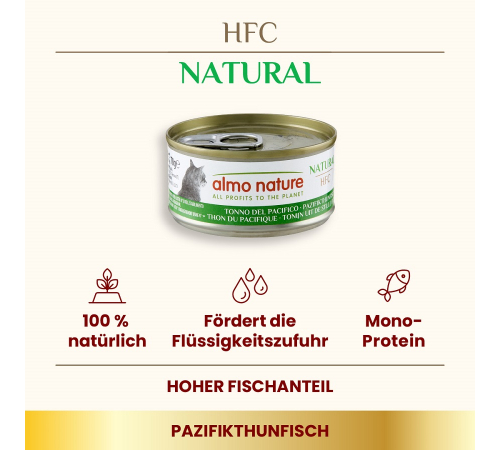 Nassfutter für Katzen – Almo Nature HFC Natural Pazifikthunfisch 70 g