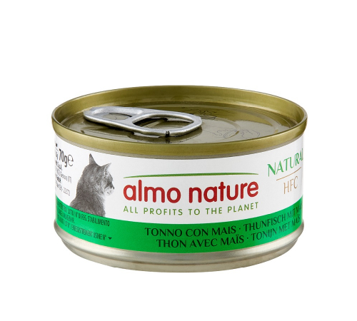 Вологий корм для котів – Almo Nature HFC Natural Thunfisch mit Mais 70 g
