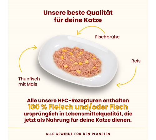 Вологий корм для котів – Almo Nature HFC Natural Thunfisch mit Mais 70 g