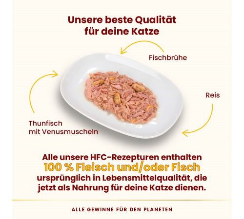 Nassfutter für Katzen – Almo Nature HFC Natural Thunfisch mit Venusmuscheln 70 g