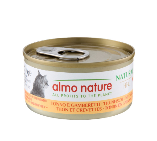 Nassfutter für Katzen – Almo Nature HFC Natural Thunfisch und Garnelen 70 g