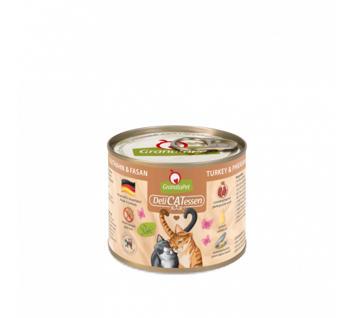 Nassfutter für Katzen – GranataPet DeliCATessen Truthahn & Fasan 200 g