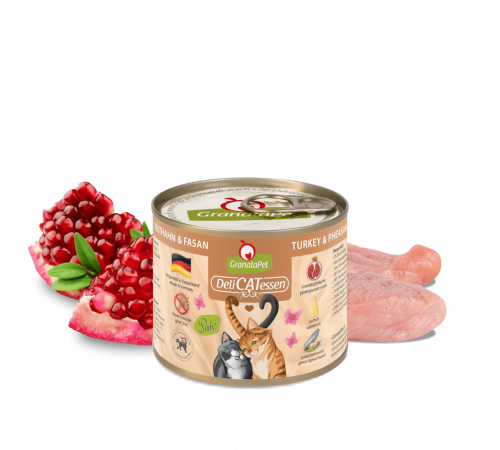 Nassfutter für Katzen – GranataPet DeliCATessen Truthahn & Fasan 200 g