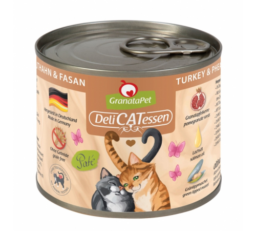 Nassfutter für Katzen – GranataPet DeliCATessen Truthahn & Fasan 200 g