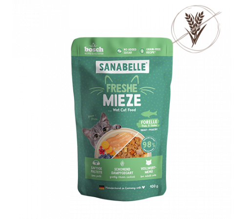 Sanabelle Freshe Mieze Nassfutter Forelle, Pute & Huhn 100 g