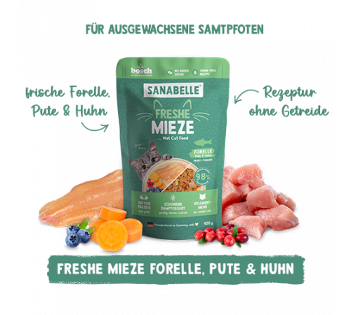 Sanabelle Freshe Mieze Nassfutter Forelle, Pute & Huhn 100 g