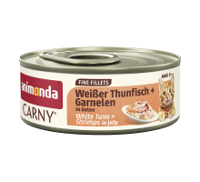 Animonda Carny Adult Fine Fillets Weißer Thunfisch + Garnelen in Gelee 60 g