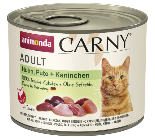 Влажный корм для кошек – Animonda Carny Adult Huhn, Pute + Kaninchen 200 g