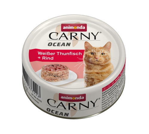 Влажный корм для кошек – Animonda Carny Adult Ocean Weißer Thunfisch + Rind 80 g
