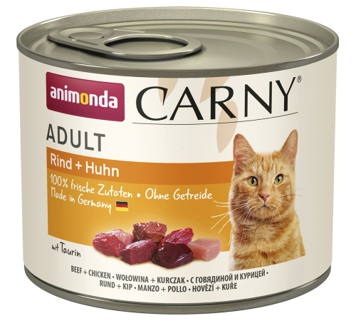 Вологий корм для котів – Animonda Carny Adult Rind + Huhn 200 g