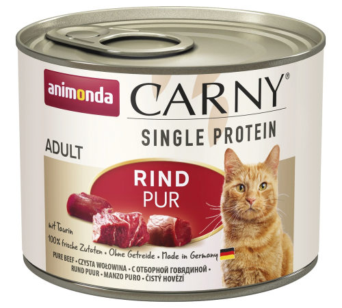 Влажный корм для кошек – Animonda Carny Adult Single Protein Rind pur 200 g