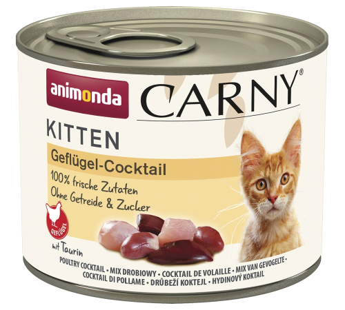 Влажный корм для котят – Animonda Carny Kitten Geflügel-Cocktail 200 g