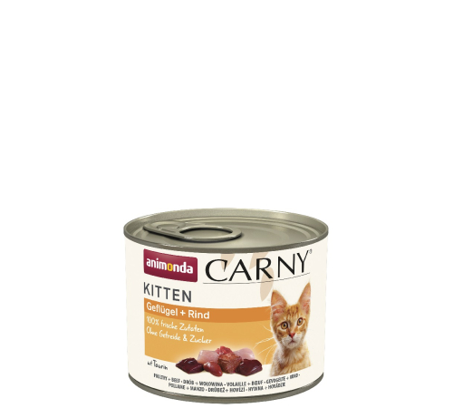 Nassfutter für Kitten – Animonda Carny Kitten Geflügel + Rind 200 g
