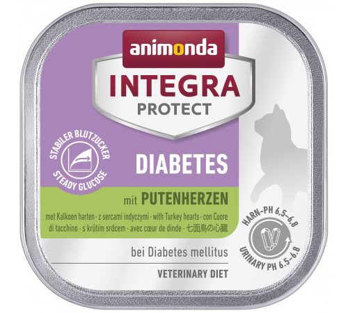 Вологий корм для котів – Animonda INTEGRA PROTECT Adult Diabetes mit Putenherzen 100 g