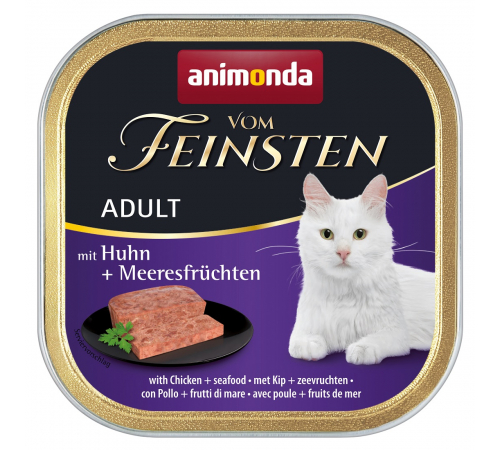Влажный корм для кошек – Animonda vom Feinsten Adult mit Huhn + Meeresfrüchten 100 g