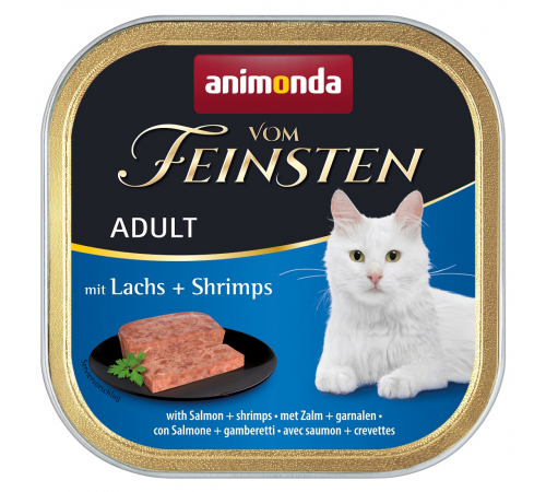 Nassfutter für Katzen – Animonda vom Feinsten Adult mit Lachs + Shrimps 100 g