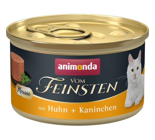 Nassfutter für Katzen – Animonda vom Feinsten Adult Mousse mit Huhn + Kaninchen 85 g