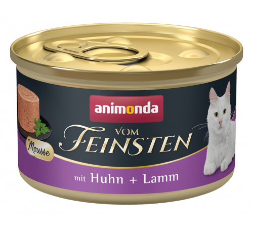 Вологий корм для котів – Animonda vom Feinsten Adult Mousse mit Huhn + Lamm 85 g