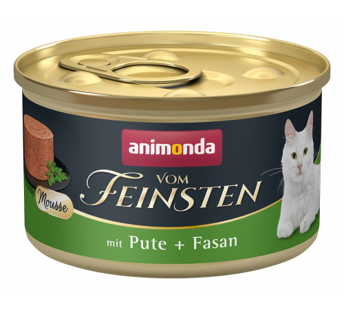 Nassfutter für Katzen – Animonda vom Feinsten Adult Mousse mit Pute + Fasan 85 g