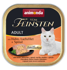 Animonda vom Feinsten Adult Schlemmerkern mit Huhn, Lachsfilet + Spinat 100 g