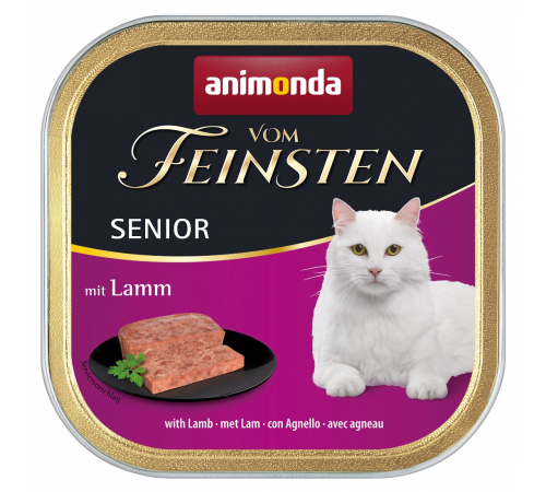 Вологий корм для котів – Animonda vom Feinsten Senior mit Lamm 100 g