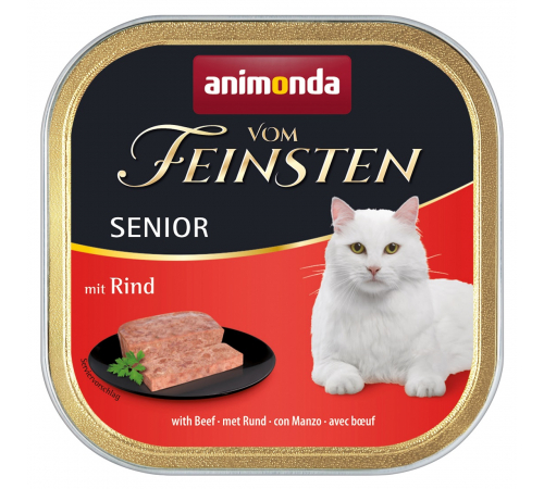 Nassfutter für Katzen – Animonda vom Feinsten Senior mit Rind 100 g